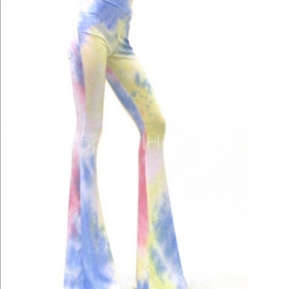 CYBER SALE Retro Hippie Bell Bottom Pants Tie Dyed - Picture 2 of 8